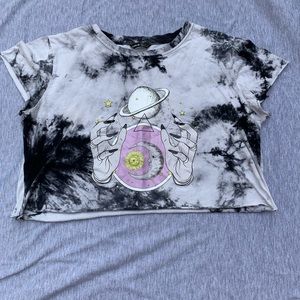 space crop top, customized cut, shein